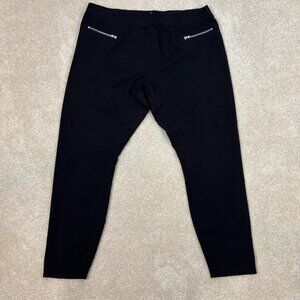 Catherine Malandrino Black Zipper Pocket Leggings Pants Women's Size L